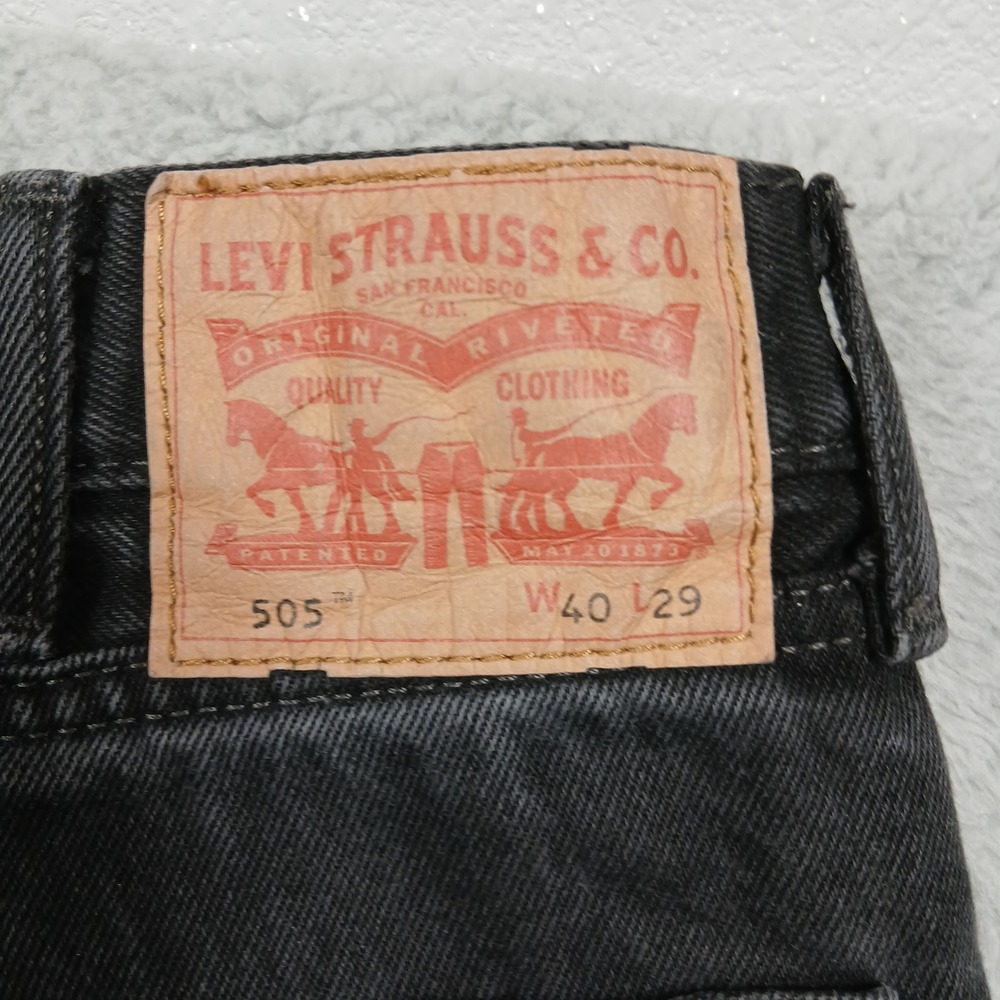 Levi's 505 Men's Jeans 40x29 Black Straight Fit Denim Classic - Picture 4 of 9